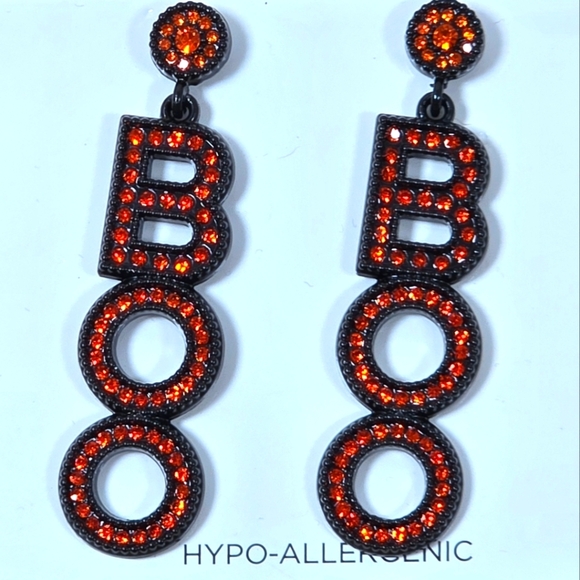 Way To Celebrate Jewelry - Boo Halloween Earrings Hypo Allergenic Nwt